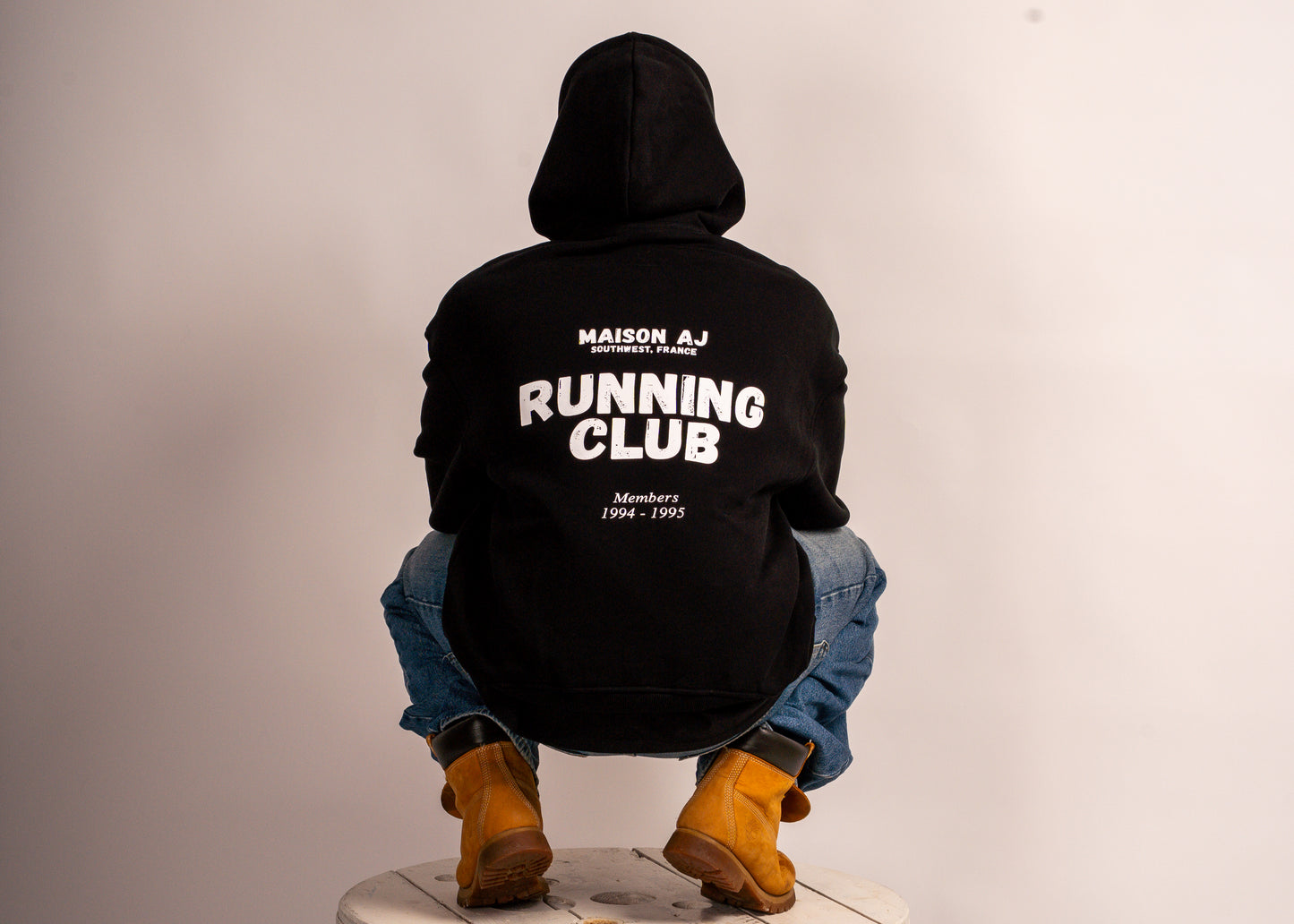 Hoodie MAISON AJ – Running Club Noir