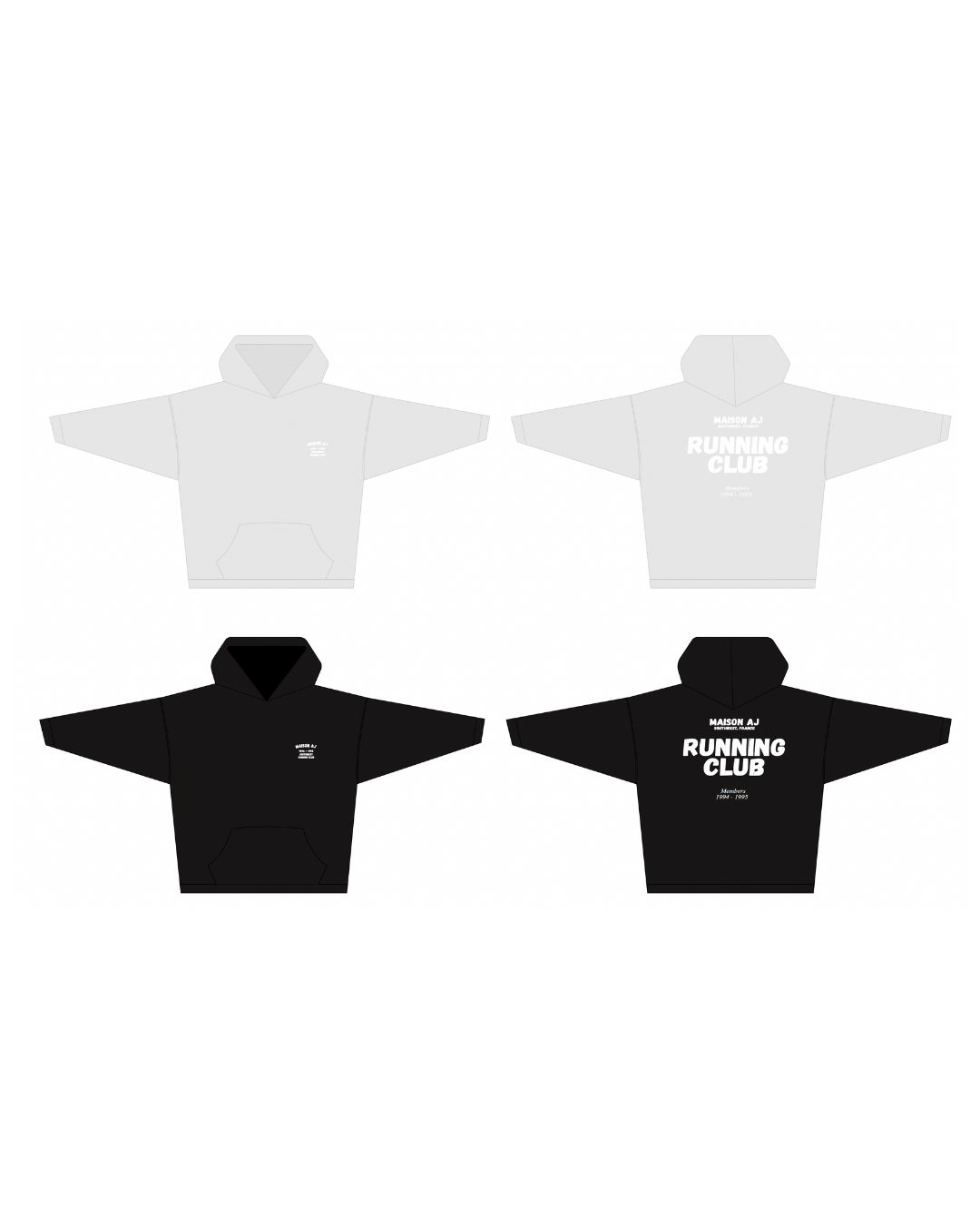 Hoodie Noir + Hoodie Gris