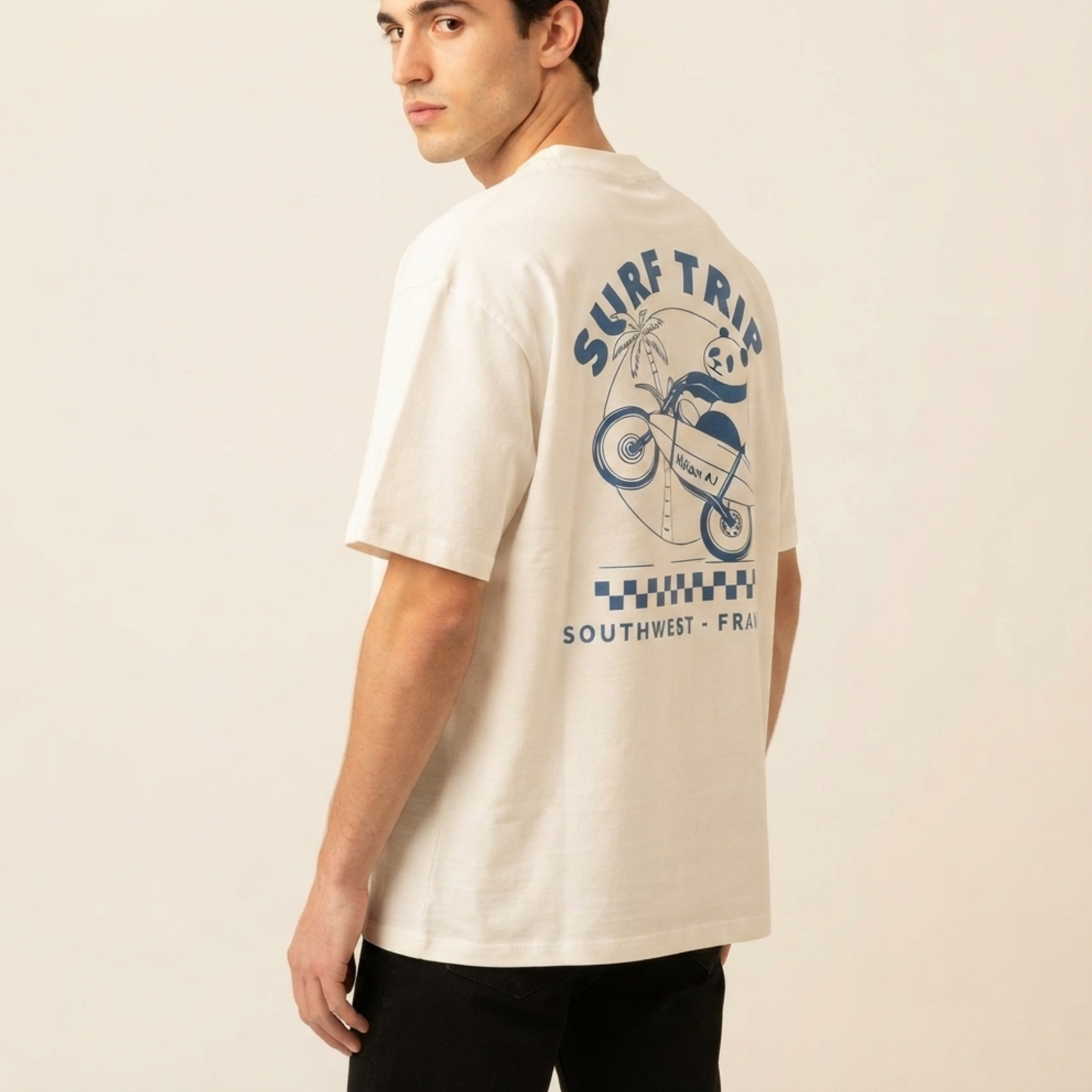 Surf Trip — T-shirt oversize blanc 300G