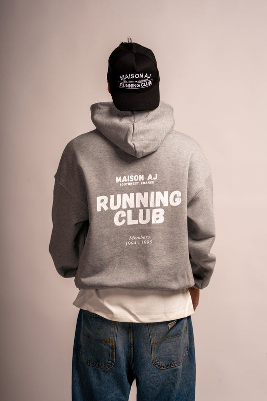 Hoodie MAISON AJ – Running Club Gris