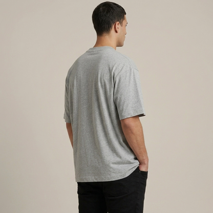 Le classique — T-shirt oversize gris chiné 300g