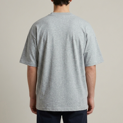 Le classique — T-shirt oversize gris chiné 300g