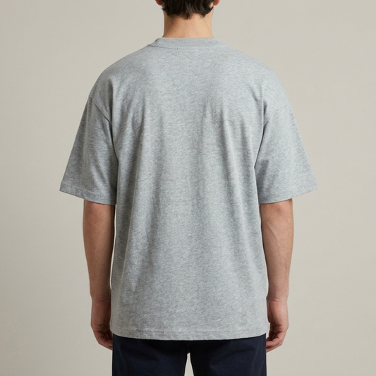 Le classique — T-shirt oversize gris chiné 300g