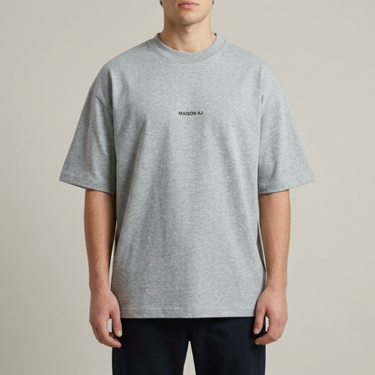 Le classique — T-shirt oversize gris chiné 300g