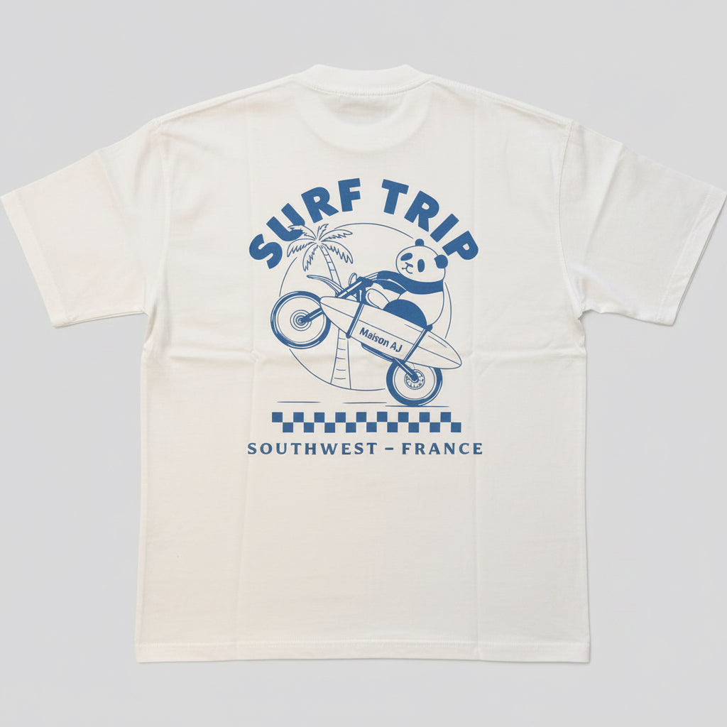 Surf Trip — T-shirt oversize blanc 300G